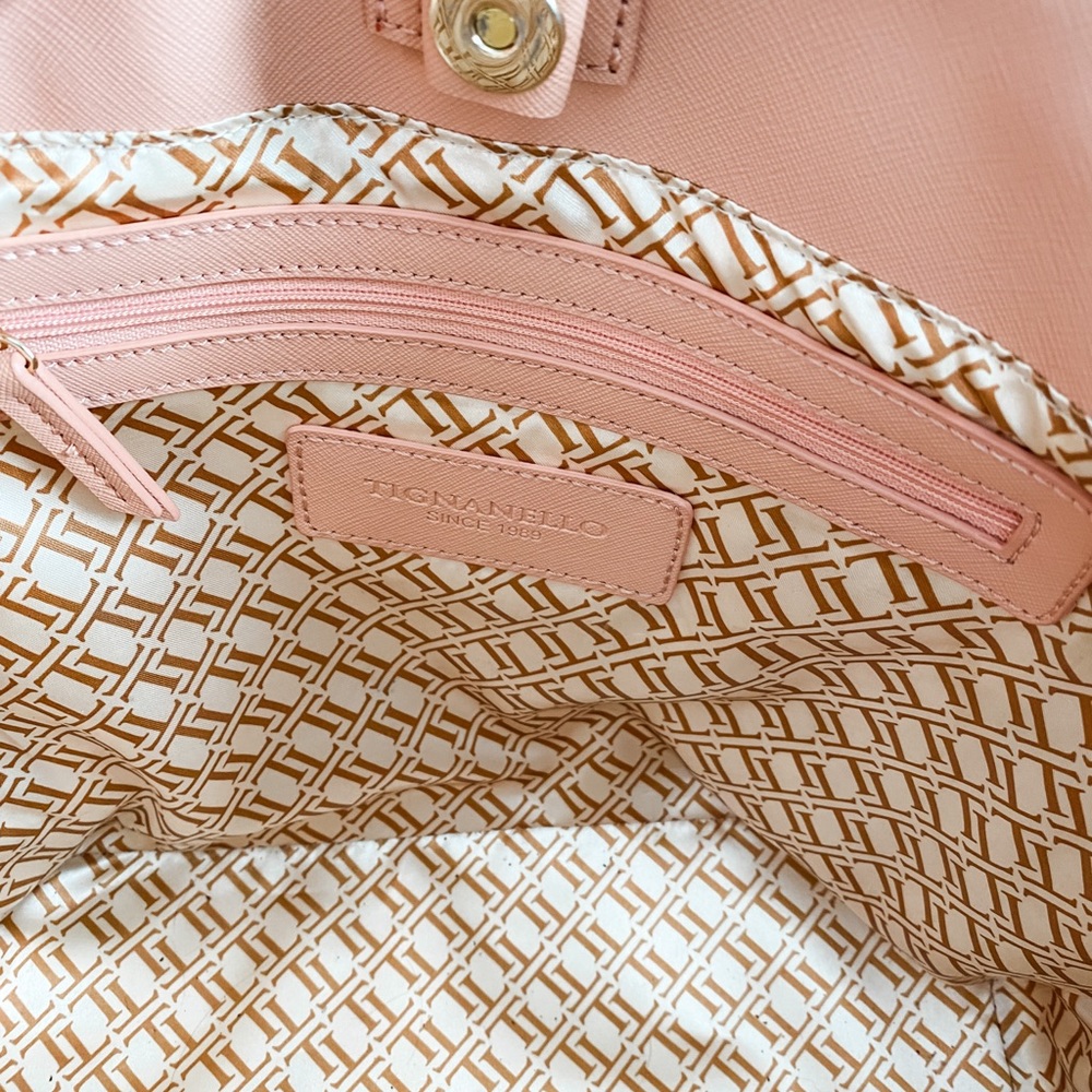 Tignanello Genuine Leather Tote Handbag Pink - Picture 6 of 9
